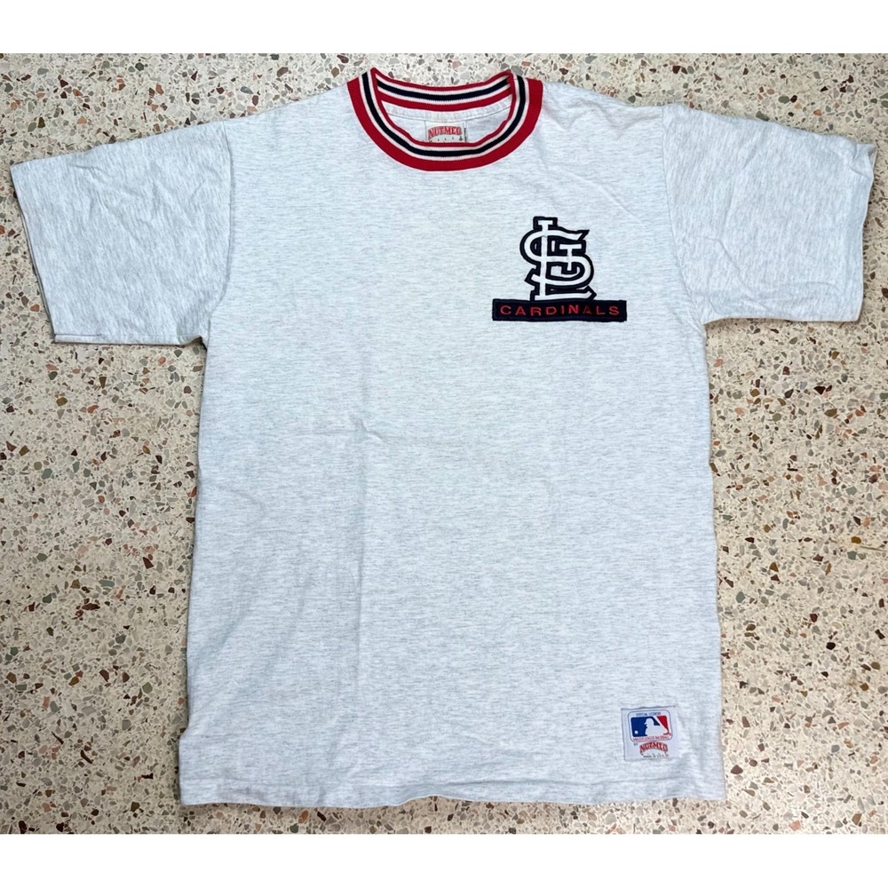 Nutmeg Mills MLB Vtg St. Louis Cardinals Embroidered Short Sleeve T-Shirt Size L